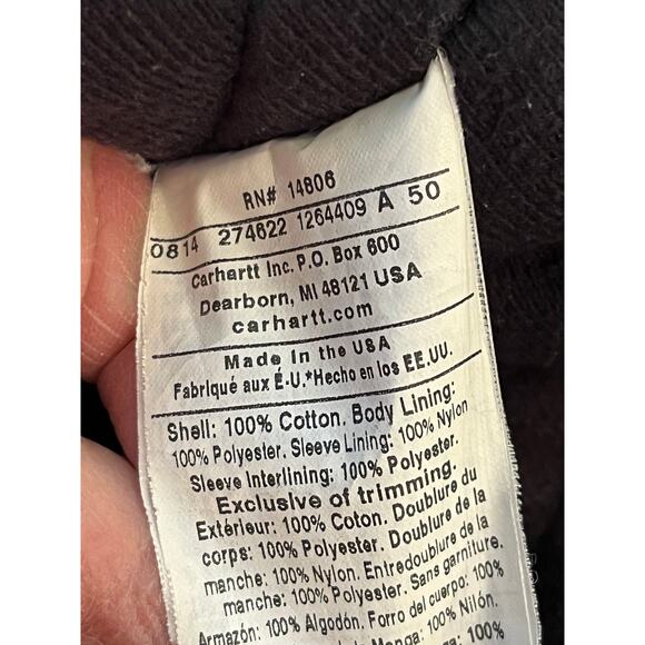 Carhartt Men’s 3XL Tan Detroit Quilted Zip Jacket 125 Year Anniversary 274622 - Picture 4 of 8